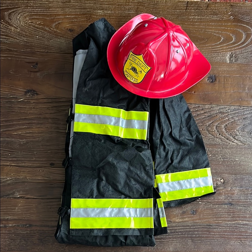Kids Firefighter Costume with Red Helmet